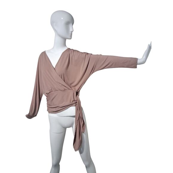 Willow & Root New Women's Medium Coquette Career Indie Surplice Side Tie Top - Picture 2 of 12